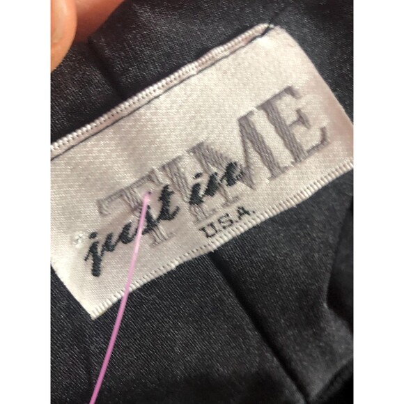 1990s-Y2K Just in Time. Black & Silver Metallic, Glitter Maxi Dress W/Slit. XS-S - Picture 10 of 10